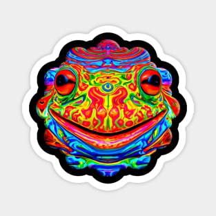 Frogger Spirit Animal (1.2) - Trippy Psychedelic Frog Magnet