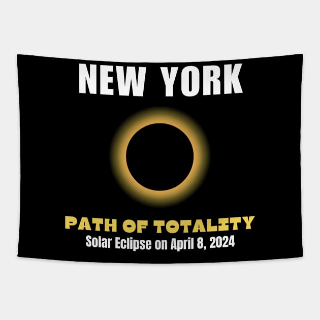 New York Path Of Totality Solar Eclipse On April 8 2024 Tapestry by Mojakolane