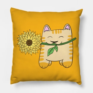 Sunflower Kitty Pillow