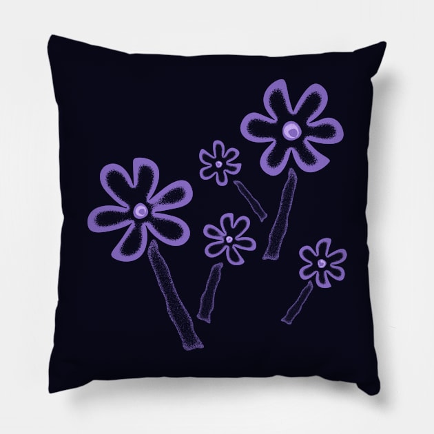 Lilac flowers with noise effect Pillow by Gerchek