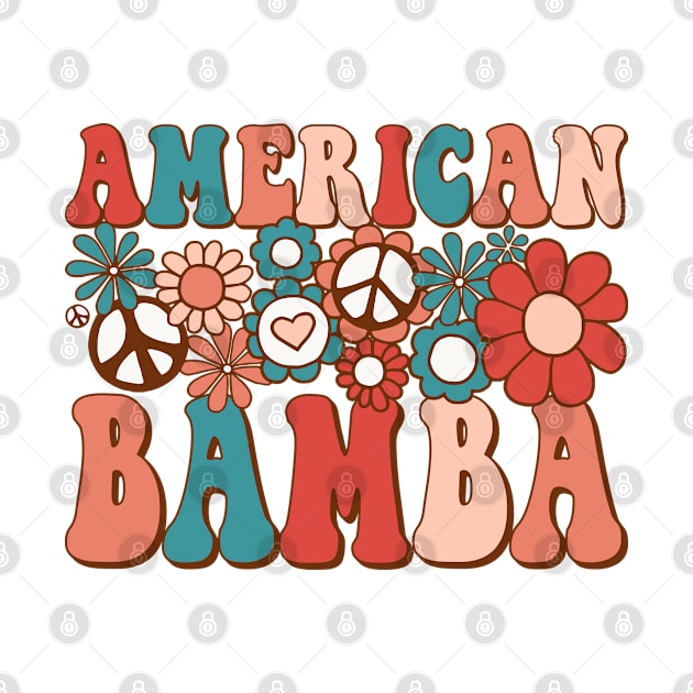 Retro Groovy American Bamba Matching Family 4th of July by BramCrye