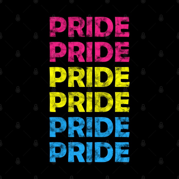 Pansexual Pride Flag Colors Repeating Text Design by bumblefuzzies