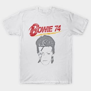 Bowie t-shirt David Bowie logo silver tee shirt Glam rock