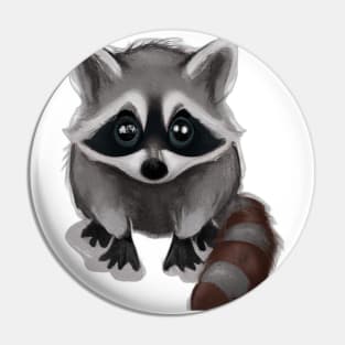 Cute Raccoon Drawing Pin
