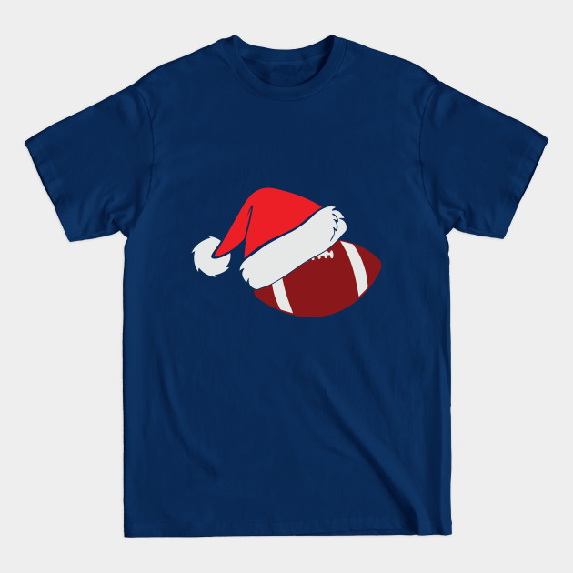 Disover FootBall ball Santa Christmas Hat Tshirt - Football Ball Christmas - T-Shirt