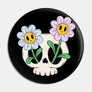 Skull flowers Pin