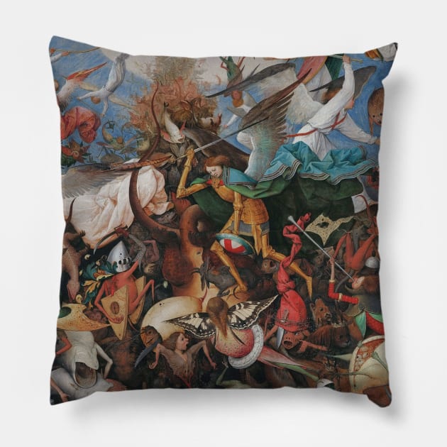 The Fall of the Rebel Angels by Pieter Bruegel the Elder Pillow by Classic Art Stall