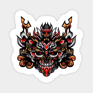 Savage red samurai's army Magnet