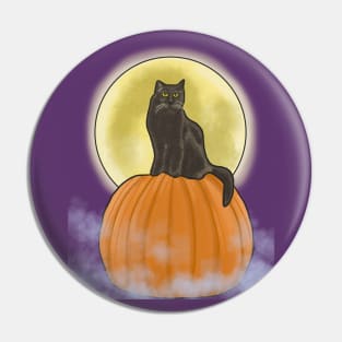 Full Moon, Black Cat Pin