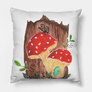 Mushrooms on log Pillow