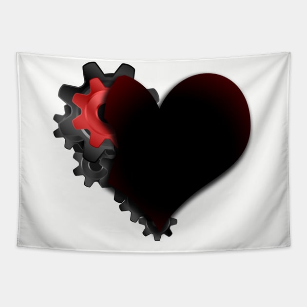 gear wheel heart Tapestry by alialbadr