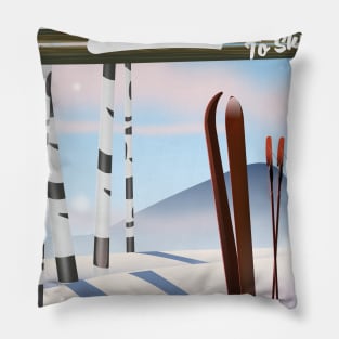 Colorado Ski poster Pillow