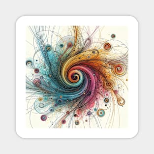 Psychedelic looking abstract illustration of swirls Magnet