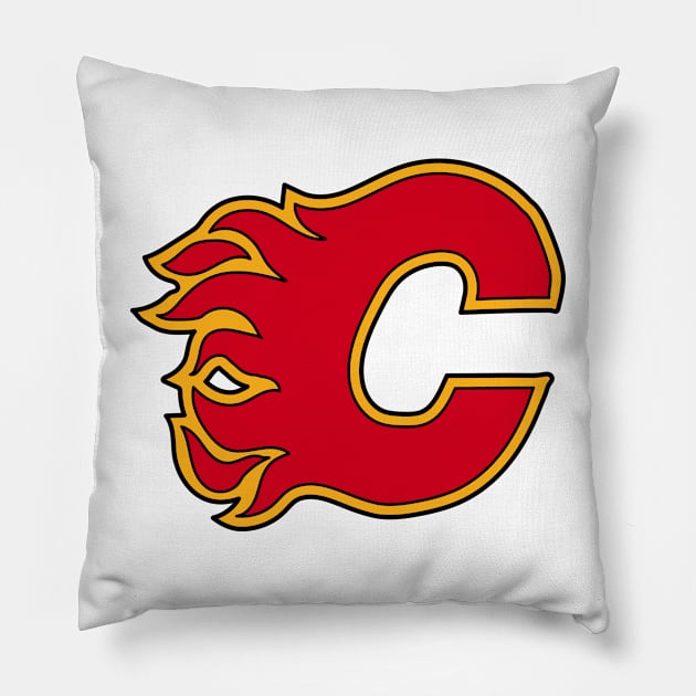 Calgary Flames Pillow by Jedistudios 