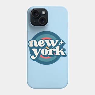 Vintage New York Sunset Seal // Retro City Emblem for New York Phone Case