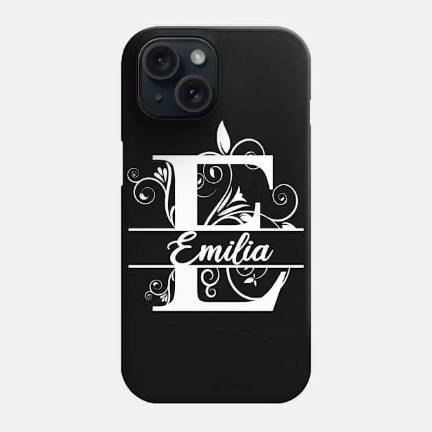 Personalized Name Monogram E - Emilia - Letter E - White Phone Case by MysticMagpie