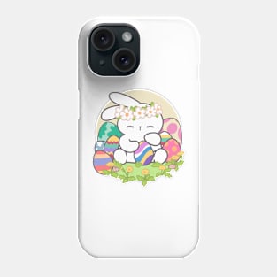 The Joy of Easter: Loppi Tokki cute bunny Surrounded by Colorful Eggs! Phone Case