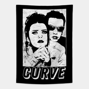 Curve • • • • 1990s Retro Aesthetic Design Tapestry