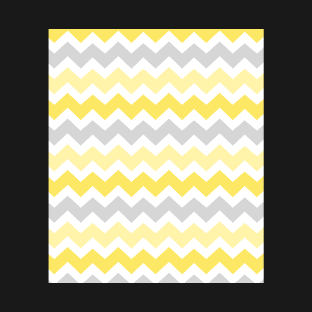 Yellow Grey Chevron Pattern by dreamingmind