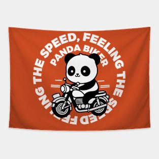 Panda Biker Tapestry