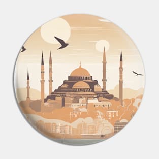 Sunset Silhouette of Istanbul Turkey Pin