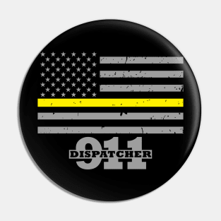 911 Dispatcher Gold Line Flag Pin