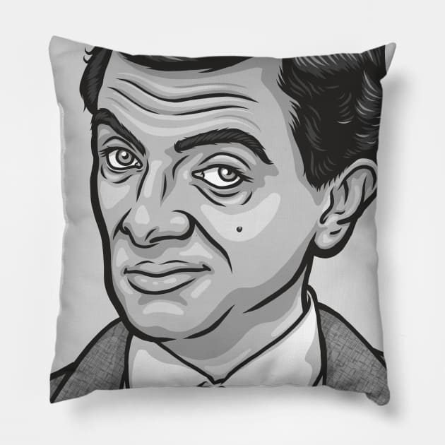 Mr. Bean Pillow by Ronlewhorn Industries