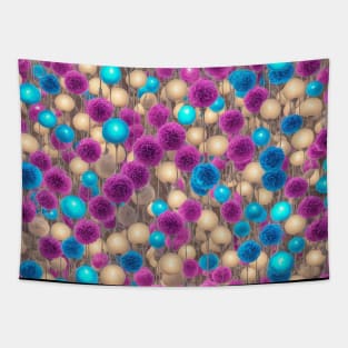 Colorful lamps in the dark  pattern Tapestry
