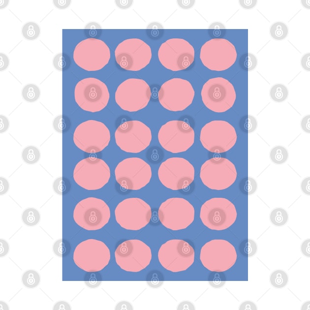 Retro Round Pattern - Blue Pink by Colorable