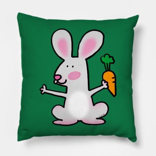 fun rabbit cartoon Pillow