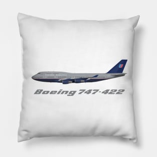 United Airlines 747-400 Battleship Gray Shirt Version Pillow