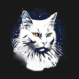 Winter Whiskers - Stunning Grunge White Cat Tee T-Shirt