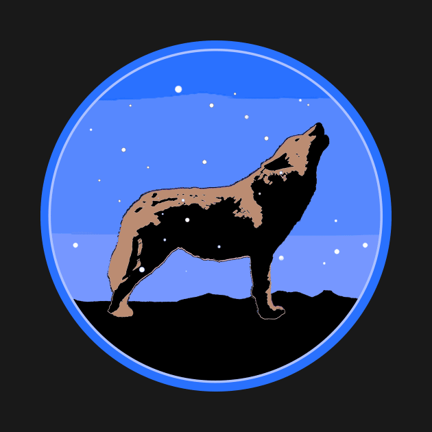 Howling Wolf in Winter by Alpen Designs