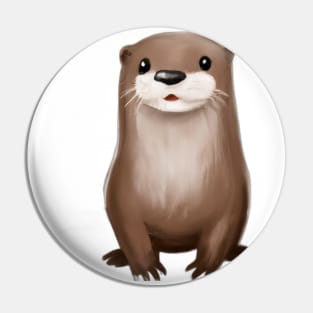 Cute Otter Drawing Pin