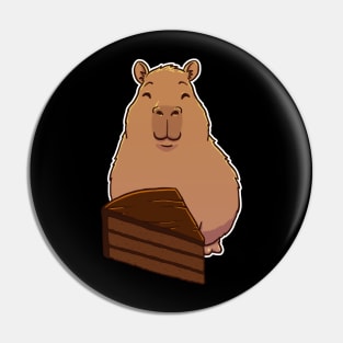 Capybara Chocolate Cake Slice Pin