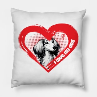 I Love My Saluki - Independent dog - I Love my dog Pillow
