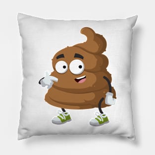 cartoon brown piece of shit poop mascot showing himself Pillow