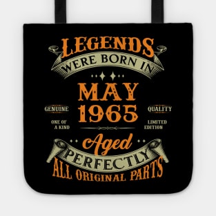 58th Birthday Gift Legends Born In May 1965 58 Years Old Tote