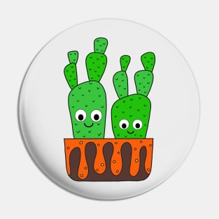 Cute Cactus Design #180: Cacti In Lava Plant Box Pin