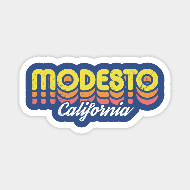 Retro Modesto California Magnet by rojakdesigns