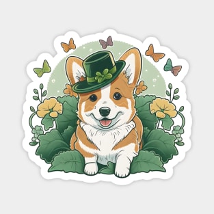 Corgi Lover Shamrock Happy St Patricks Day Magnet