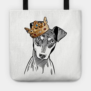 Manchester Terrier Dog King Queen Wearing Crown Tote