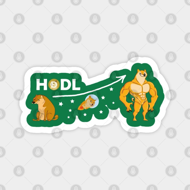 DOGE dogecoin HODL Magnet by thedoomseed