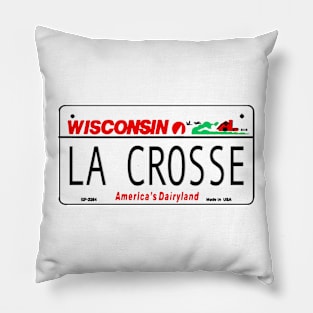 La Crosse Wisconsin License Plate Design Pillow