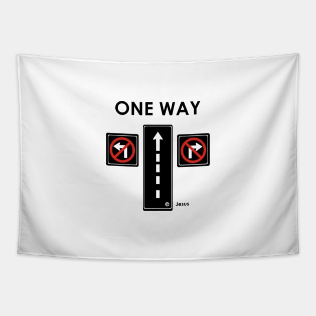 One-Way Jesus Highway Tapestry by The Witness