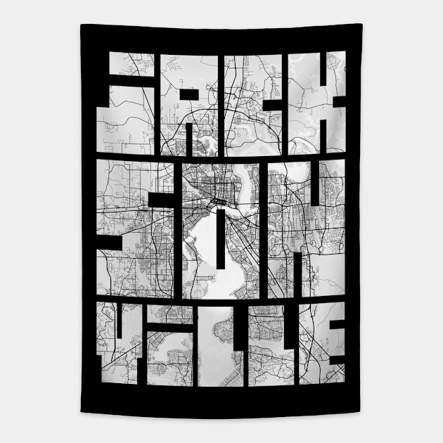 Jacksonville, USA City Map Typography - Light Tapestry by deMAP Studio