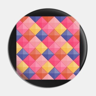 Patchwork Squares Raspberry and Pink Pin