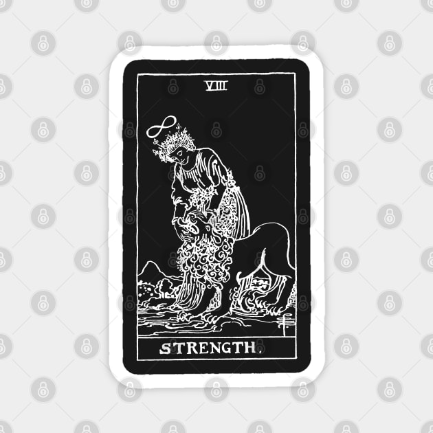 Strength Tarot in white Magnet by winterwinter