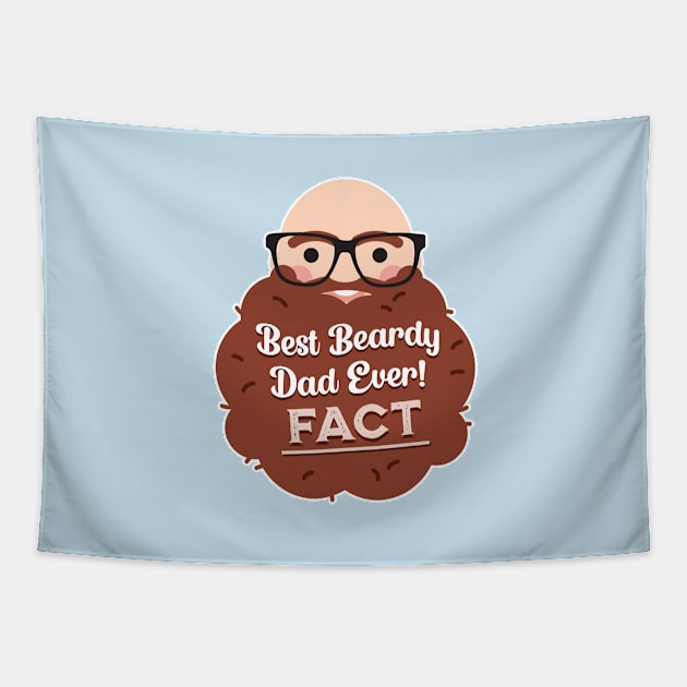 Best (Brown) Beardy Dad Ever FACT Tapestry by VicEllisArt