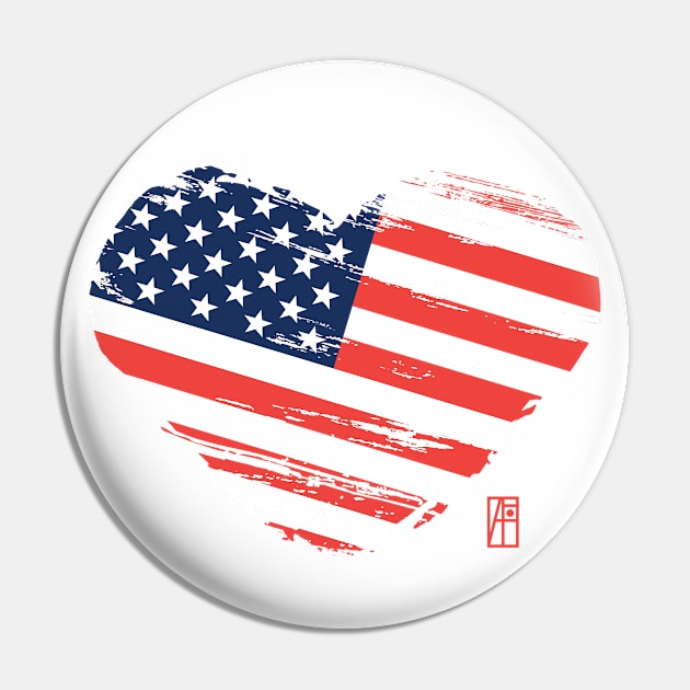 I love my country. I love the USA. I am a patriot. In my heart, there is always the flag of the USA Pin by ArtProjectShop